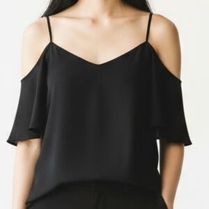 BP·NORDSTROM · BLACK COLD SHOULDER TOP - SMALL
